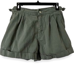 SOLD BDG Green/Gray High waist paper bag shorts, M